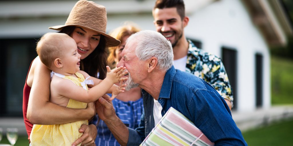 Multigenerational family having fun together