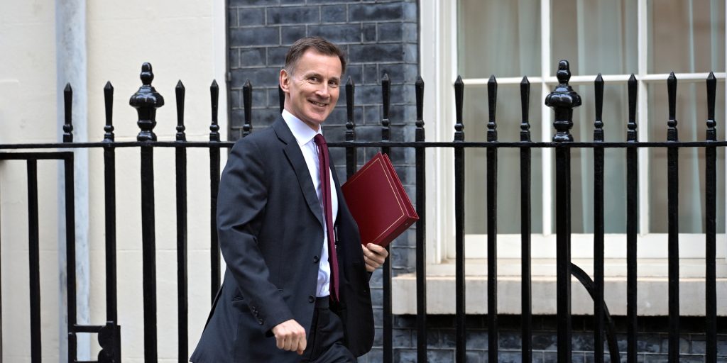 British chancellor of the Exchequer, Jeremy Hunt, arriving for a Cabinet meeting