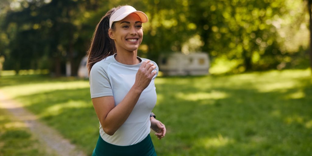 A business owner out for a run