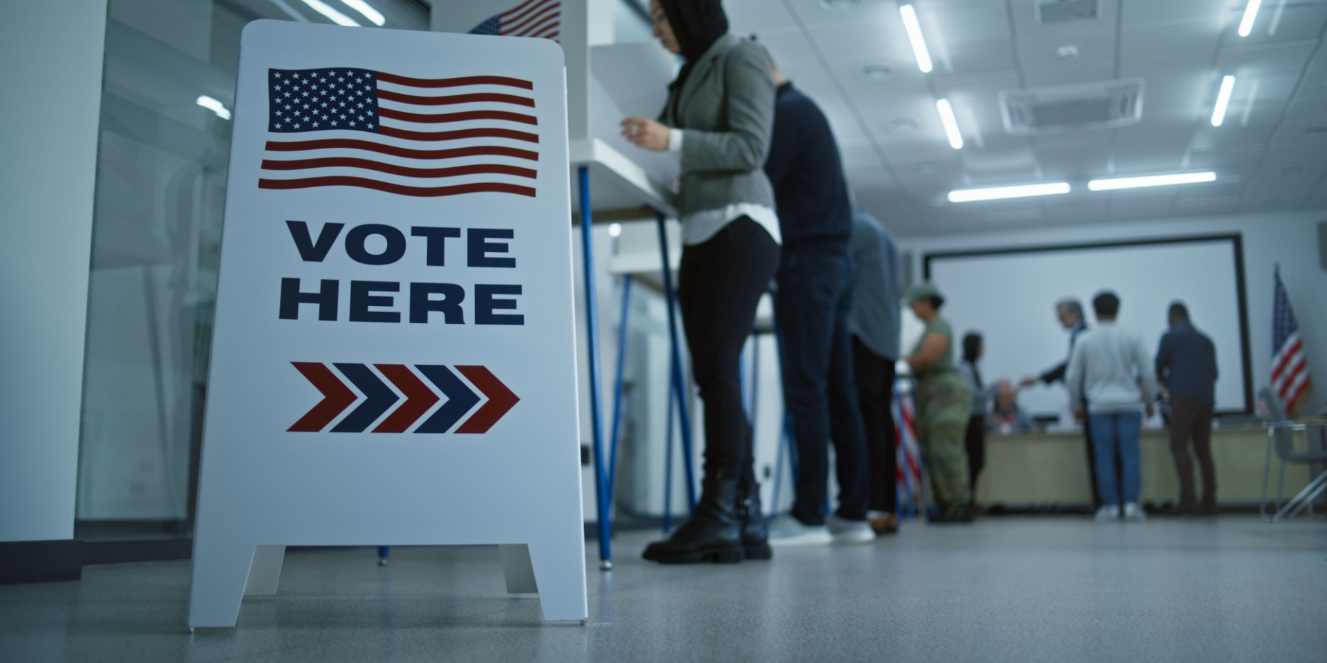 People voting in the US election.